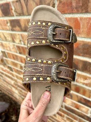 Sonoran Sunset Boot Stitch Sandals-Brown