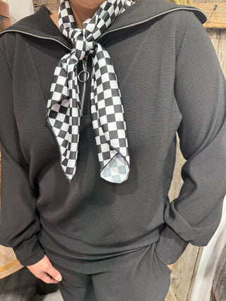 Zenana  Black Ribbed Loungewear Set - Chic Matching Loungewear