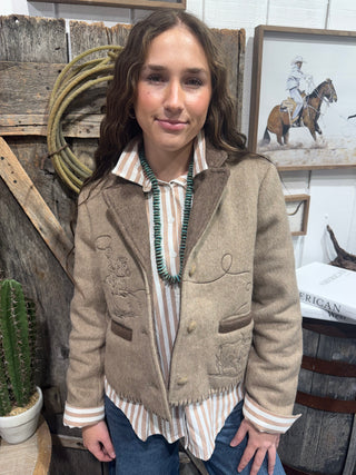 Wild Horses Run Free Wool Blend Barn Jacket