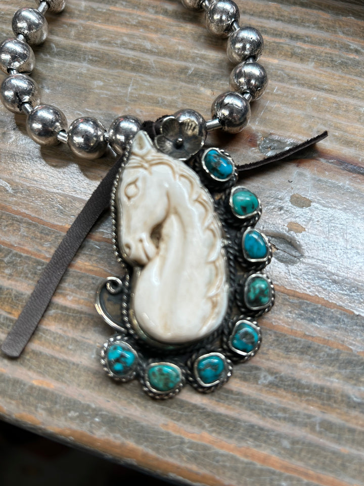 Turquoise Horse Head Necklace
