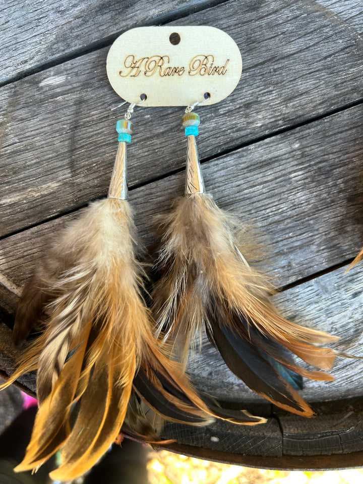 A Rare Bird Feather Earrings