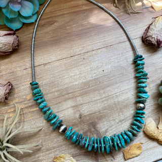 26 inch Graduated Blue Turquoise Statement Necklace - Barbwire n Bougie Boutique