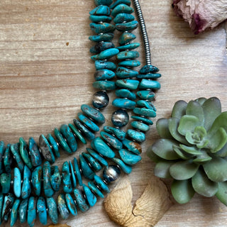 26 inch Graduated Blue Turquoise Statement Necklace - Barbwire n Bougie Boutique