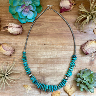 26 inch Graduated Blue Turquoise Statement Necklace - Barbwire n Bougie Boutique