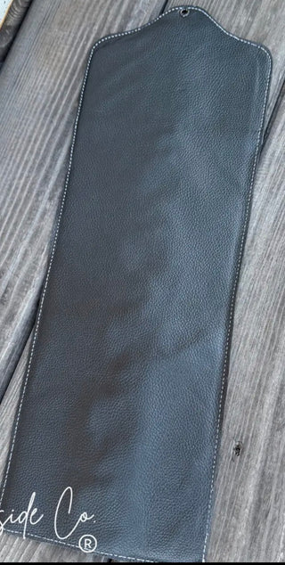 Hand-Painted Checkered Cowhide Wild Rag Twirly Hanger – Genuine Leather Western Wall Organizer