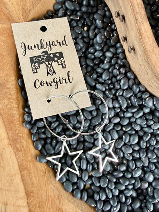 Junkyard Cowgirl Star Hoop Earrings