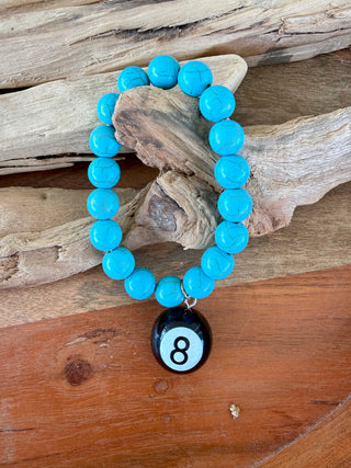Lucky 8 Turquoise Beaded Stretch Bracelet