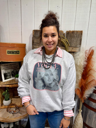 Vogue Dolly Edition Graphic Sweatshirt – Western Glam Cowgirl Pullover