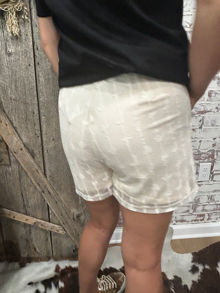 Saddle Bums Lace Shorts -Cloud