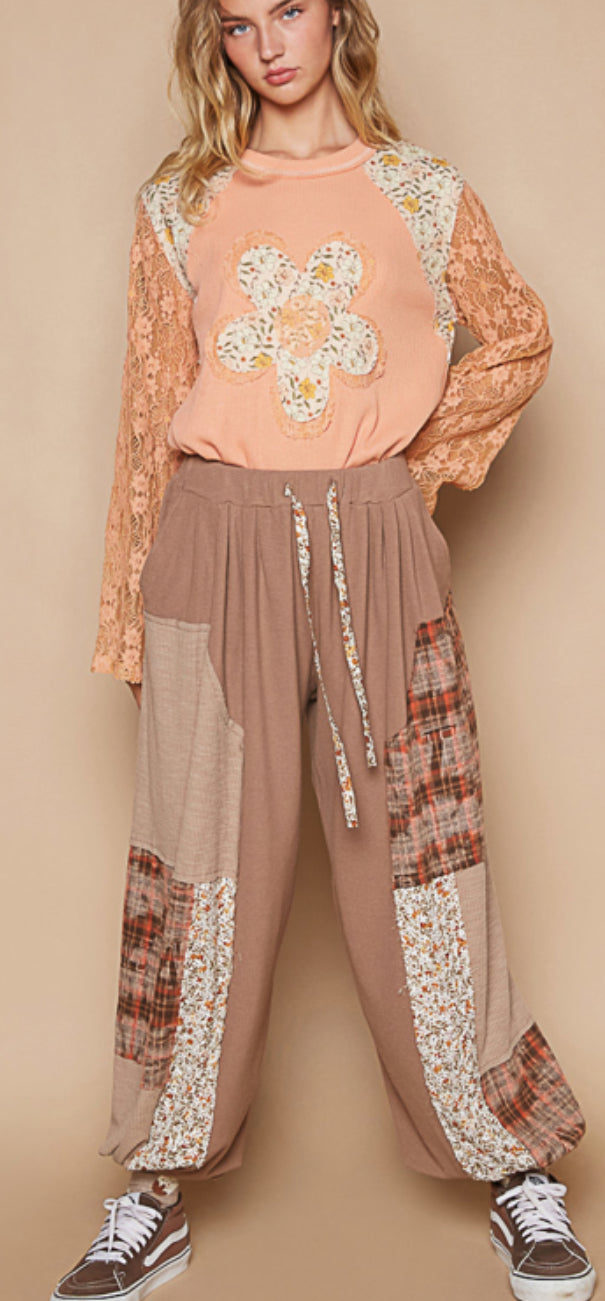 Chocolate Patched Up Thermal Pants