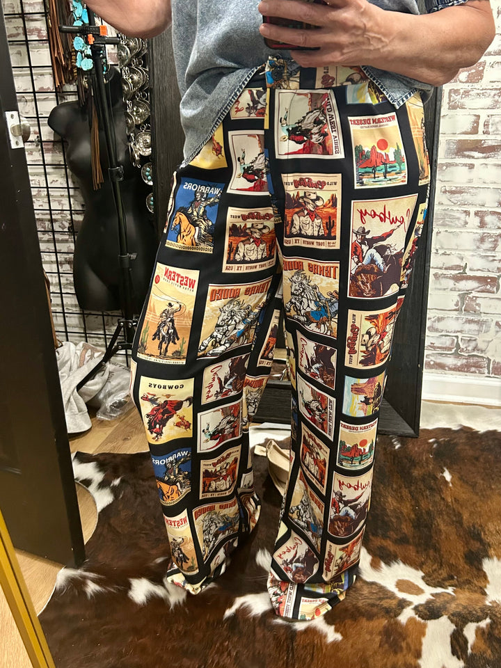 Black Rodeo Poster Trouser Pants