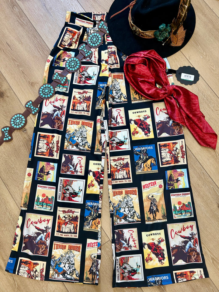 Black Rodeo Poster Trouser Pants