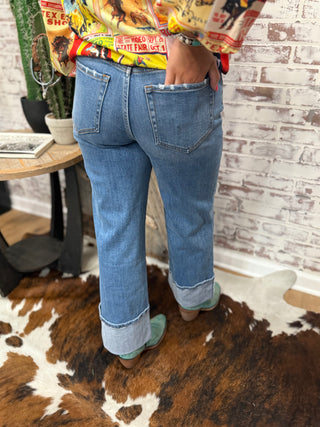 Flying Monkey Wide Leg Cuff Jeans