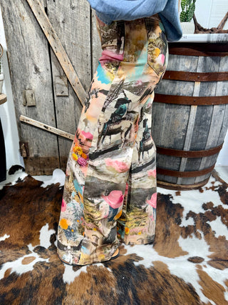 Painted Prairie Cowgirl Wide Leg Jeans