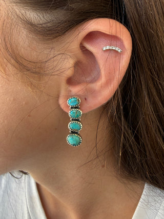 Kingman Turquoise Sterling Silver Drop Earrings