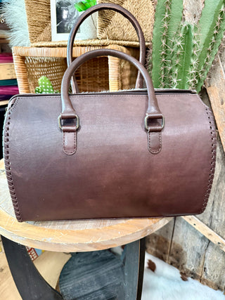 Large Black & White Cowhide Speedy Bag