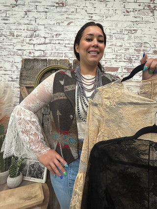 Whispers of Lace Bell Sleeve Top
-3 Colors