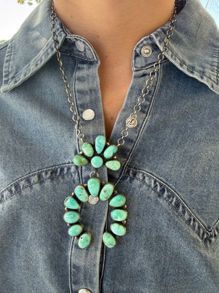 Antionette Mart Mixed Turquoise Sterling Silver Naja Necklace