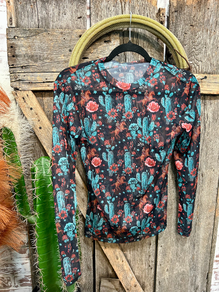 The Cactus Rose Mesh Top