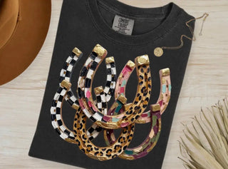 Oil Painted Horseshoes Graphic Tee | Comfort Colors Western Cowgirl Shirt