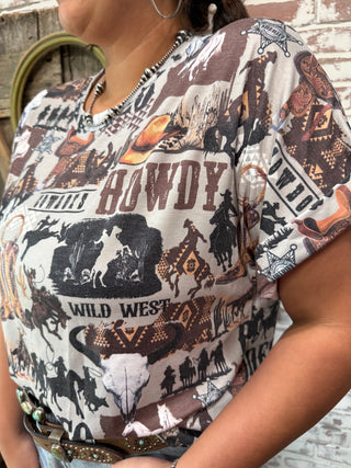 Wild West Collage Graphic Tee