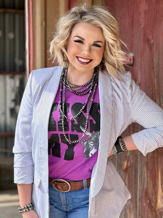 Kiss My Ass Tee-Purple