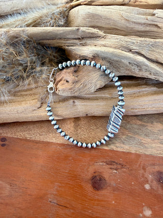 Sterling Silver Clasp & Sterling Barrel Pearl Bracelet – 7”