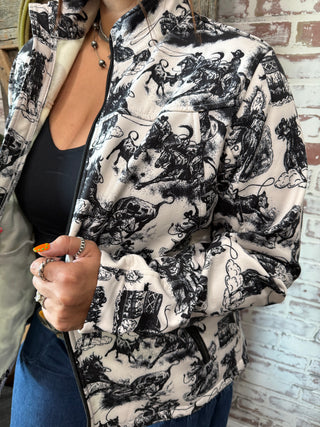 Life Is A Rodeo Western Lifestyle Print Lightweight Jacket