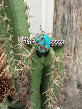 Southwestern Turquoise Stone Rope Cuff Bracelet – Western Fashion Jewelry