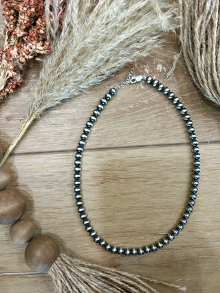 6MM Sterling Silver Pearls -15”
