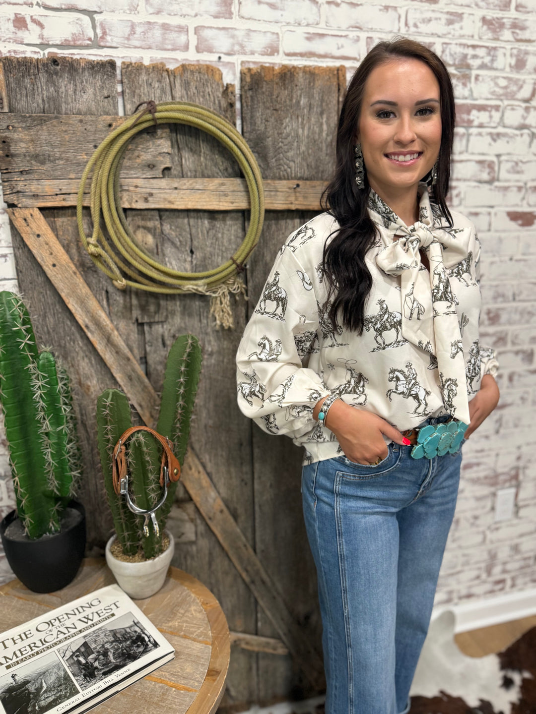 All The Wild Horses Tie Top Blouse
