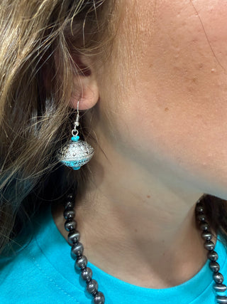 Earrings for Jocla Jacla Necklace & Earring Set | Western Navajo Pearl Style Turquoise Jewelry Set