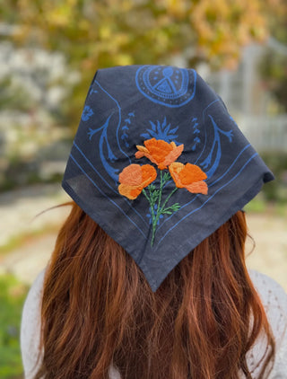 The Poppy Bandana – Embroidered Wild Rag Western Scarf