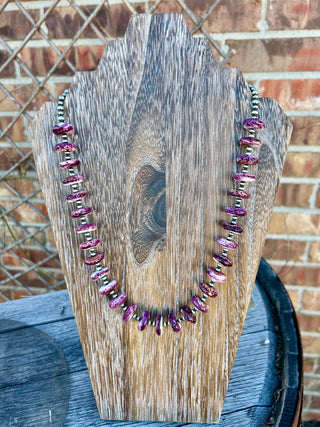 Purple Spiny Oyster Statement Necklace