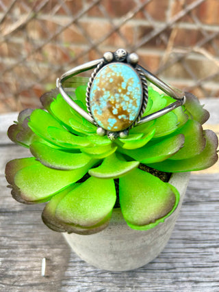 Large Oval Stone Kingman Turquoise Cuff