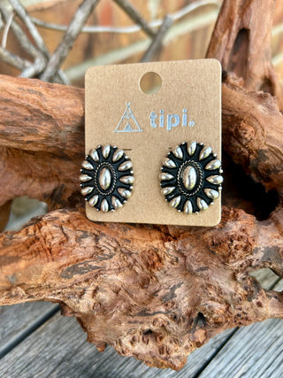 Metal Concho Beaded Bubble Studs