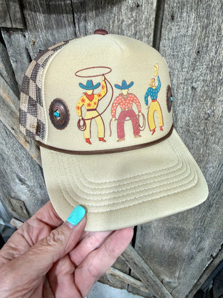 Retro Rodeo Cowboys Concho Trucker Hat