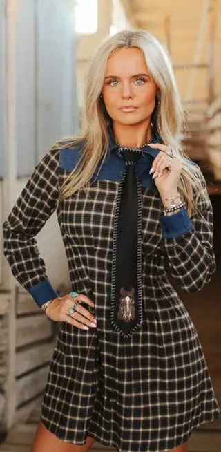 Black Horse Western Statement Neck Tie
