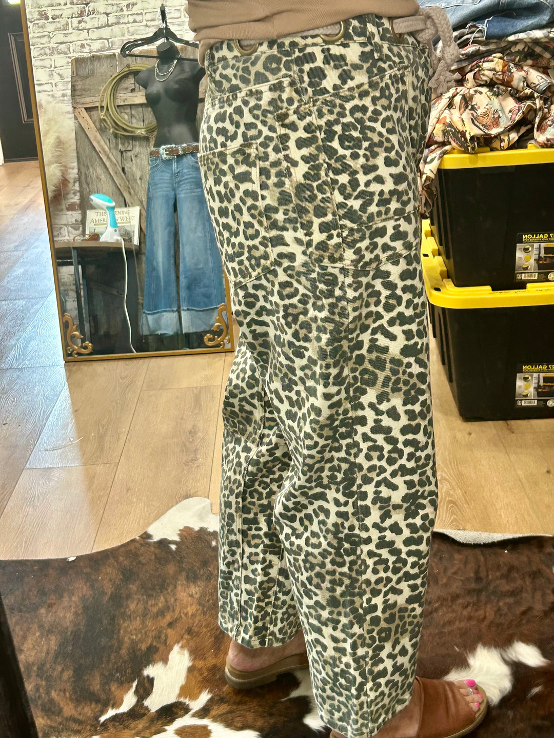 Leopard Print Denim Jeans