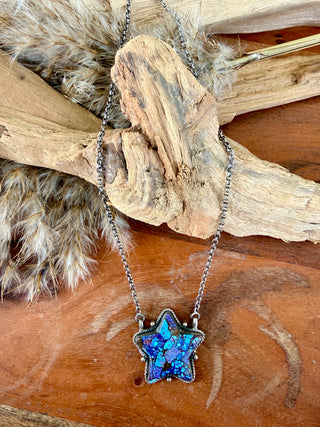 Sterling Silver Purple Mojave Star Necklace