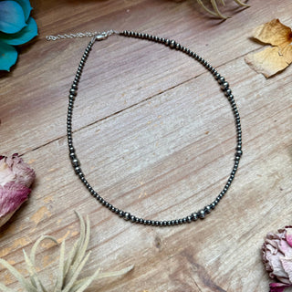 3mm 16 inch Graduated Sterling Silver Pearl Necklace - Barbwire n Bougie Boutique