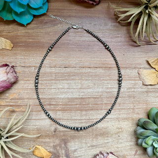 3mm 16 inch Graduated Sterling Silver Pearl Necklace - Barbwire n Bougie Boutique