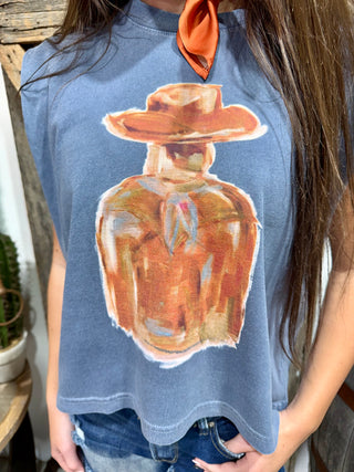Painted Cowboy Muscle Tank