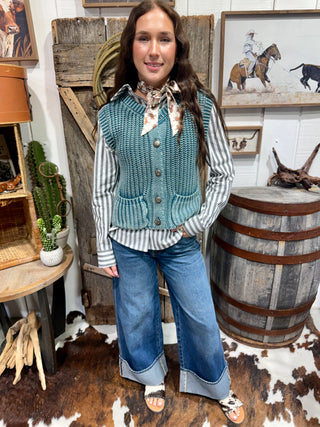Howdy Hanny Corded Denim Western Vest