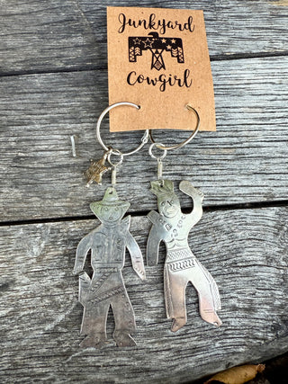 Fun Cowboy & Indians Dangle Earrings