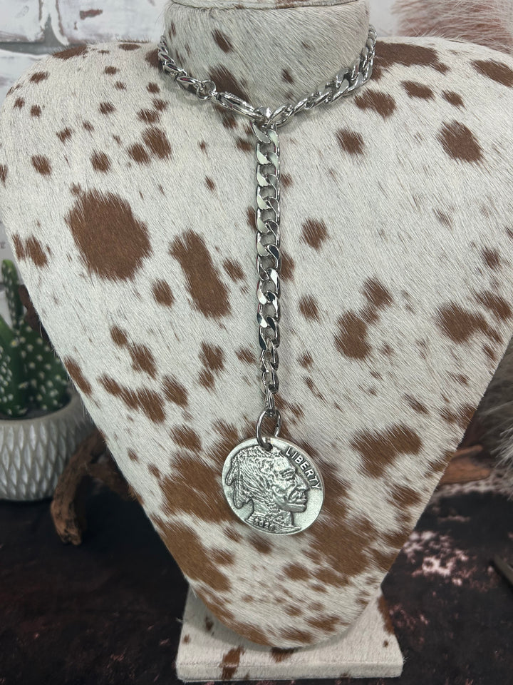 Buffalo Nickel Lariat Necklace