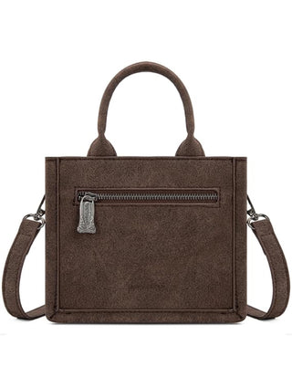 Trinity Ranch Western Cowhide Tooled Crossbody Purse