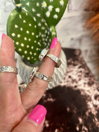 Cotton Candy Kingman & Sterling Silver Adjustable Ring -001