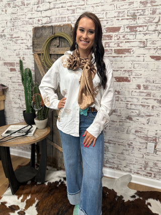 Don’t be A Legend Be A Cowgirl Linen Western Shirt