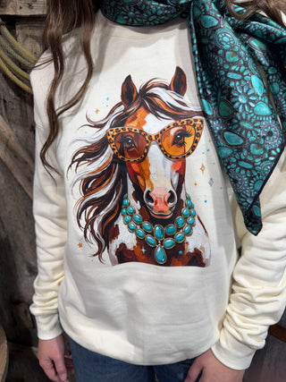 Sassy & Classy Cowgirl Horse Graphic Sweatshirt